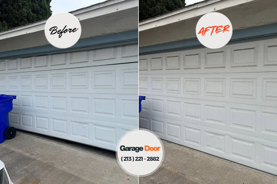 Before and after: garage door repair Lisbon, ND